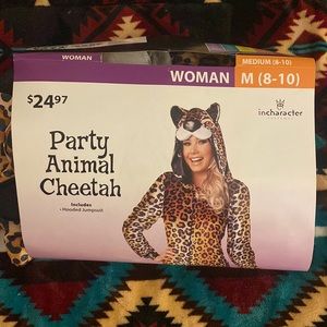 Cheetah one piece hooded jumpsuit